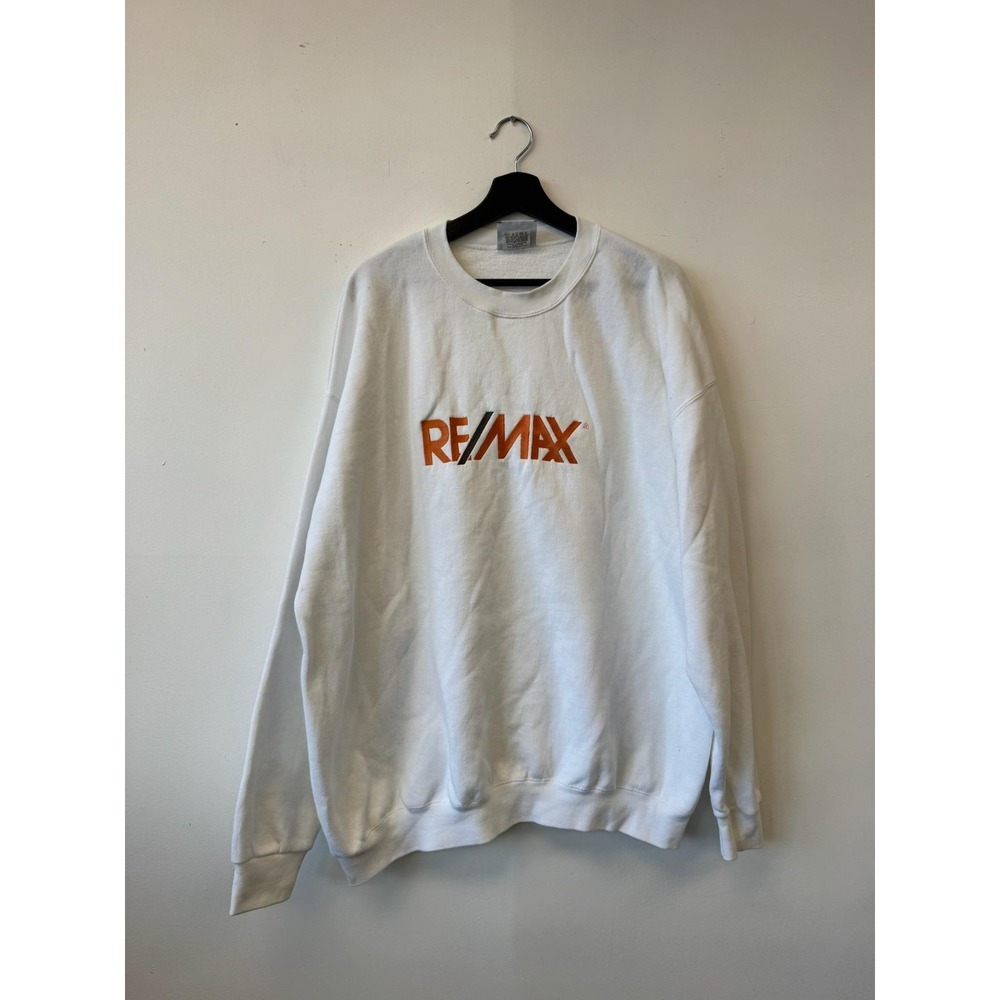 Vintage RE/MAX Sweatshirt Crewneck XL White Lee Heavyweight‎ Made USA 90s